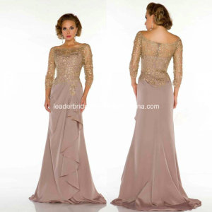 Silk Chiffon Mother′s Formal Party Dress Sweep Train Evening Gowns B27